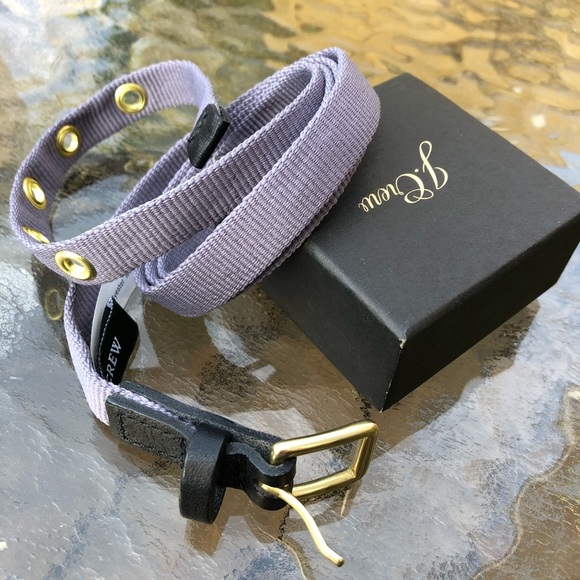 J.Crew Leather Trim Belt Purple Large - Picture 1 of 6